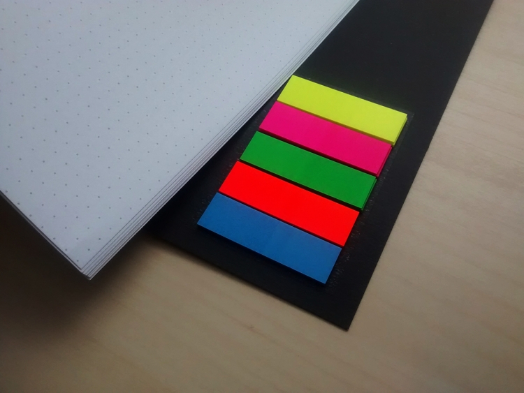 Sticky colored bookmarks