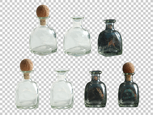Small glass bottle